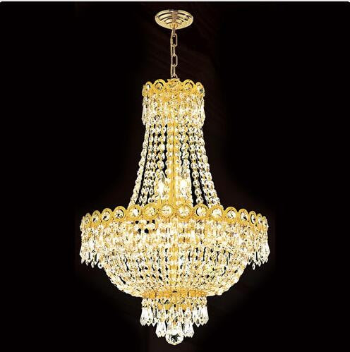 ight-Light Gold Finish with Clear-Crystals Chandelier