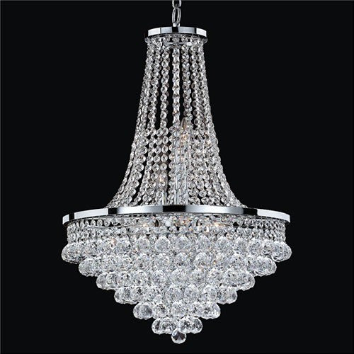 Silver Pearl Nine-Light Chandelier with Signature Crystal