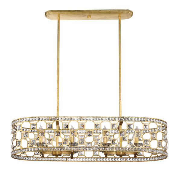 Gold Bullion Eight-Light Linear Pendant