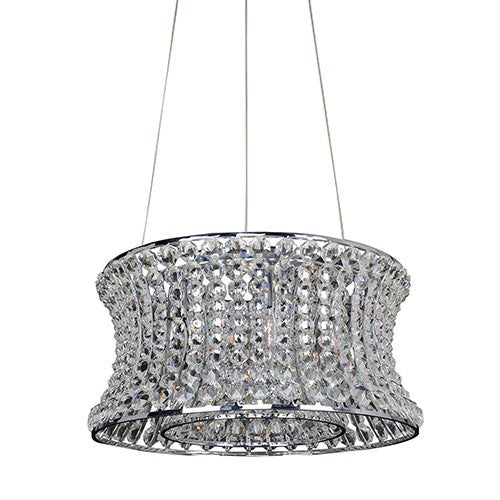 Chrome Eight-Light Round Drum Pendant