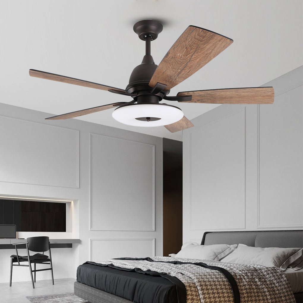 52 Inch Creative Nordic Retro Ceiling Fan Lamp with Light Source Remote Control