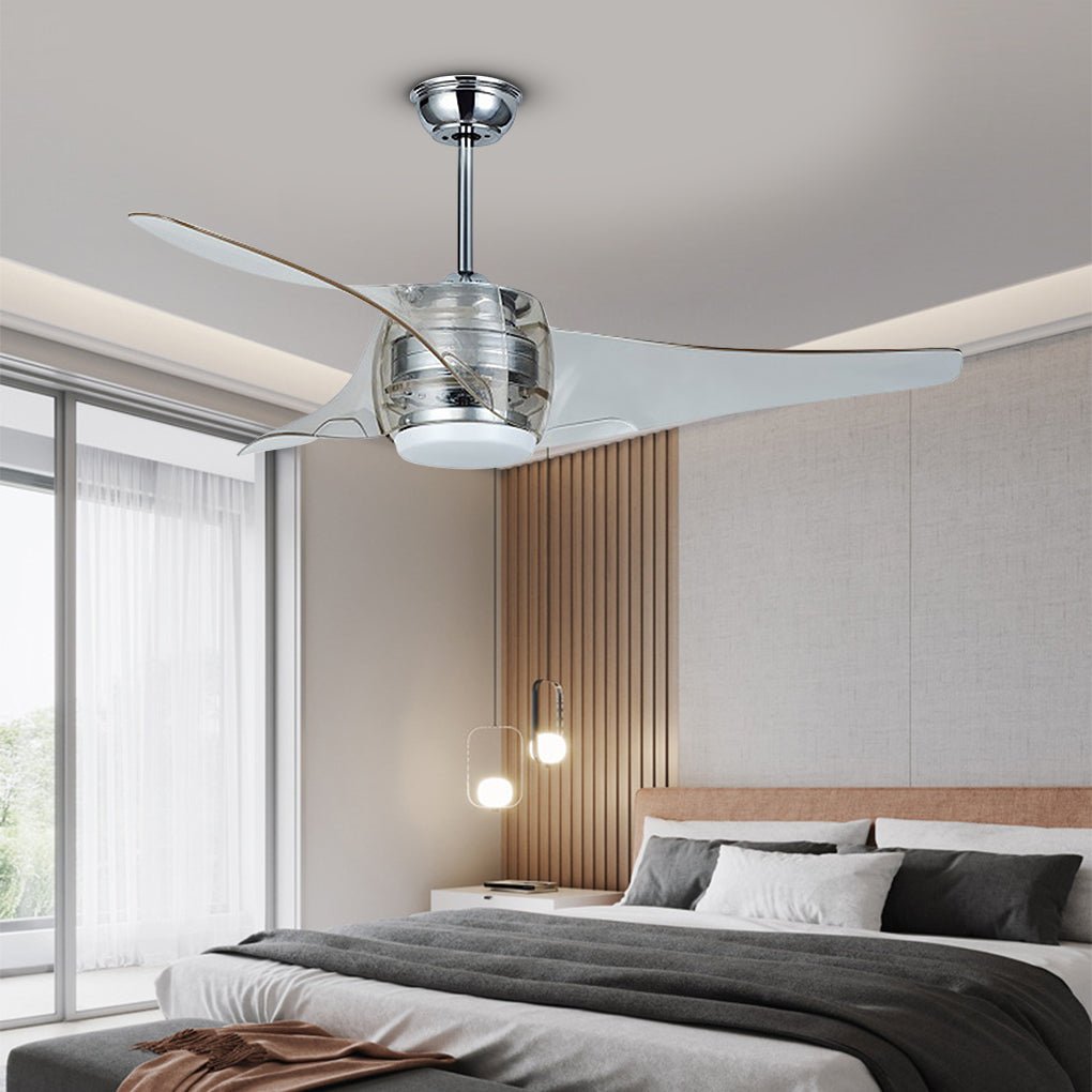 52 Inches Minimalist LED Single Lamp Remote Control Integrated Fan Chandelier