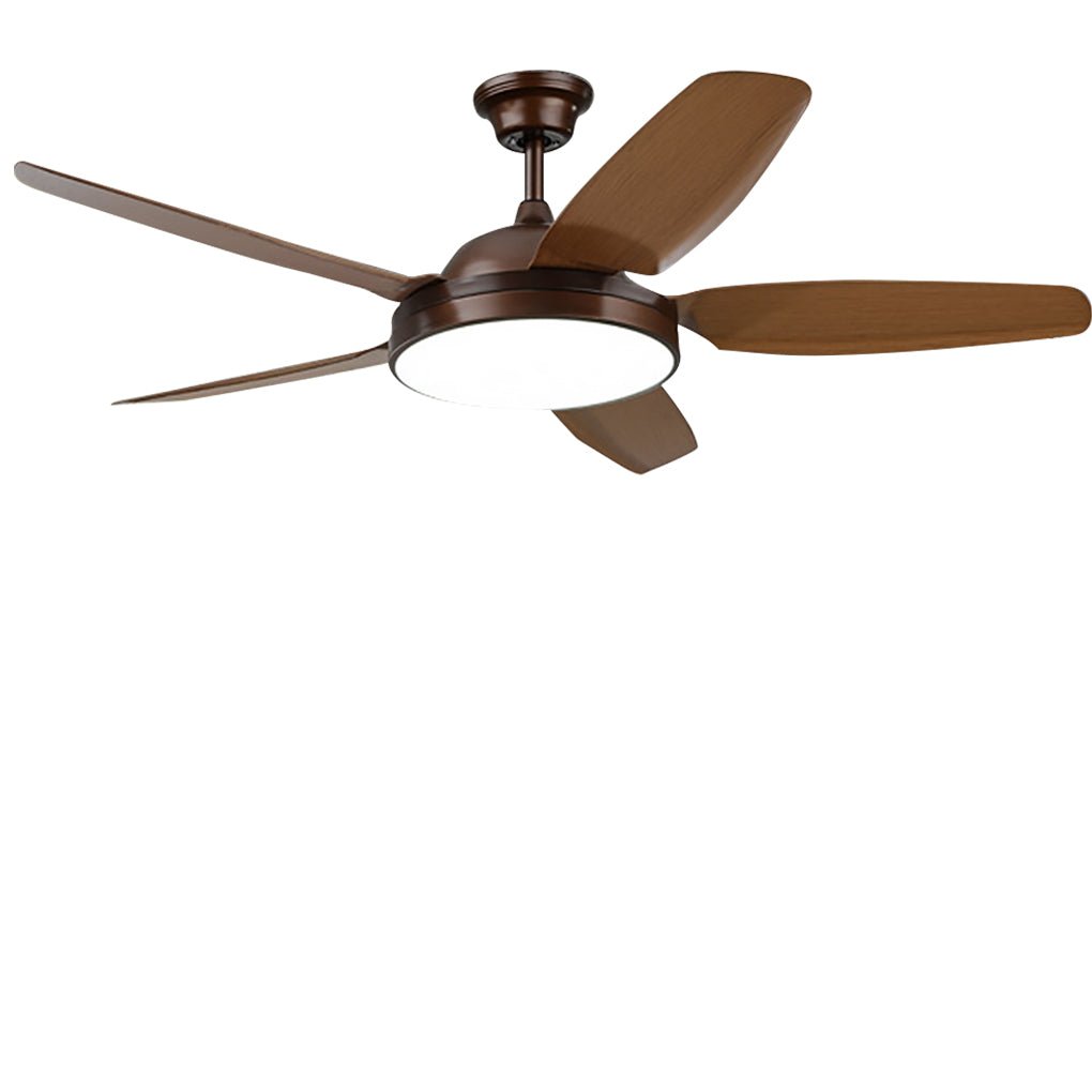 52 Inches Variable Frequency Dimming Remote Control Led Wood Blades Ceiling Fan Light