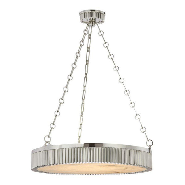 Pendant, 5-Light, Polished Nickel, Polished Nickel Shade, 22"W (522-PN 9L9JC)