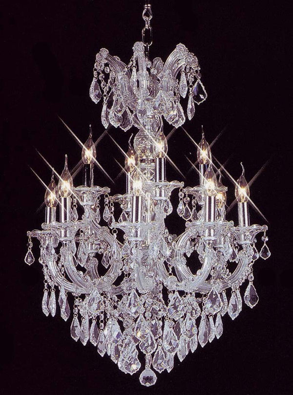 12 Lights Maria Theresa crystal chandelier dressed with clear crystals