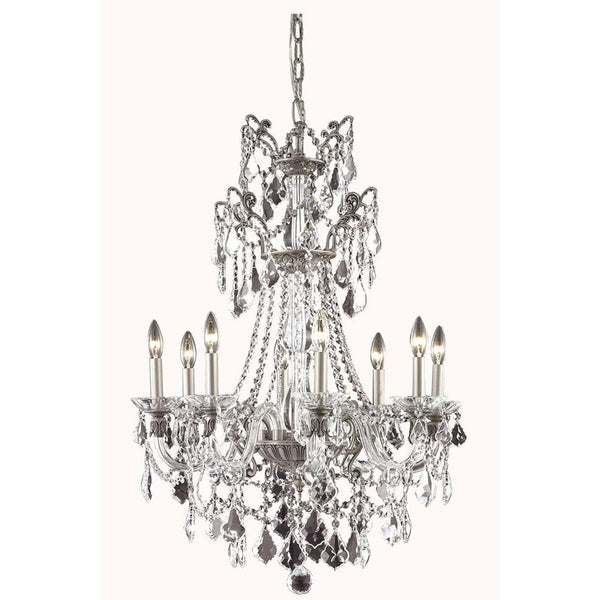 Imperia Pewter Eight-Light Chandelier with Swarovski Elements Crystal