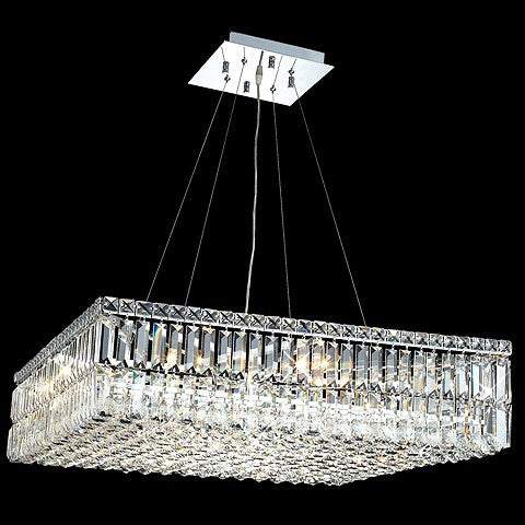 12 light polished chrome Contemporary Crystal Chandelier