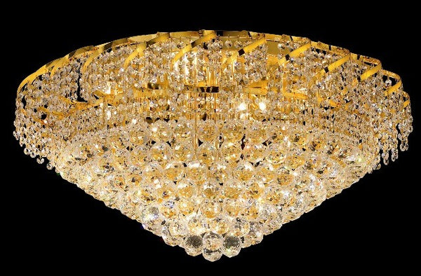 crystal flush mount ceiling light with 25% full lead crystals