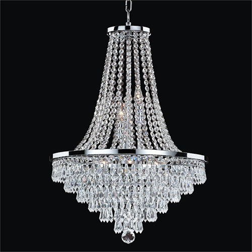 Silver Pearl Nine-Light Chandelier with Signature Crystal