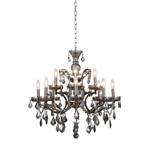 12-Light Chandelier with Silver Crystals