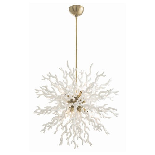 White Eight Light Large Chandelier