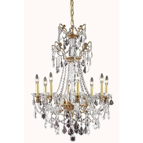 Imperia French Gold Eight-Light Chandelier with Swarovski Elements Crystal