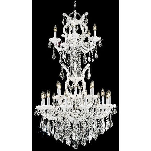 Maria Theresa White Thirty-Four Light Chandelier with Clear Royal Cut Crystals