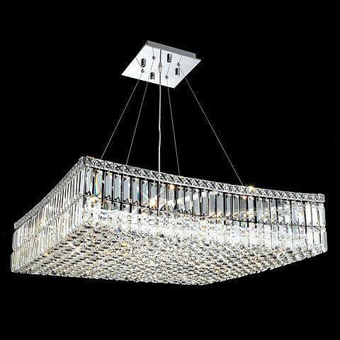 12 light polished chrome Contemporary Crystal Chandelier