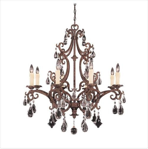 Tortoise Shell Eight-Light Chandelier