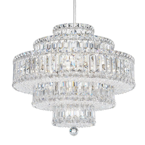 Contemporary Crystal Chandelier in polished chrome finish