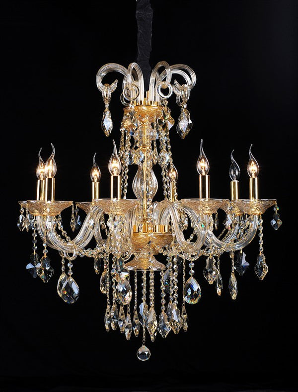 Gold plated traditional 8 light crystal Chandelier