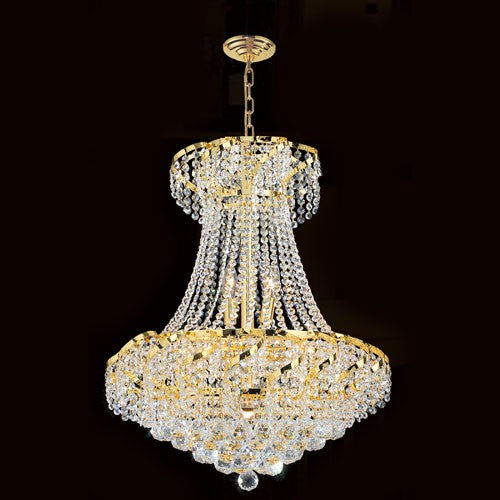 11-Light Gold Finish with Clear-Crystals Chandelier