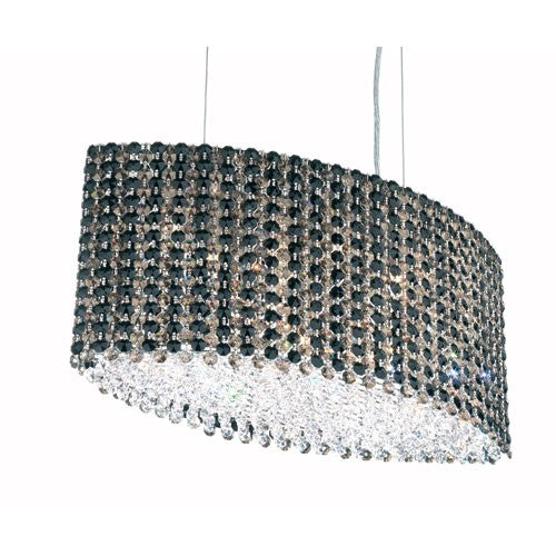 Stainless Steel Nine-Light Jaguar Swarovski Elements Pendant Light, 21W x 9.5H x 21D