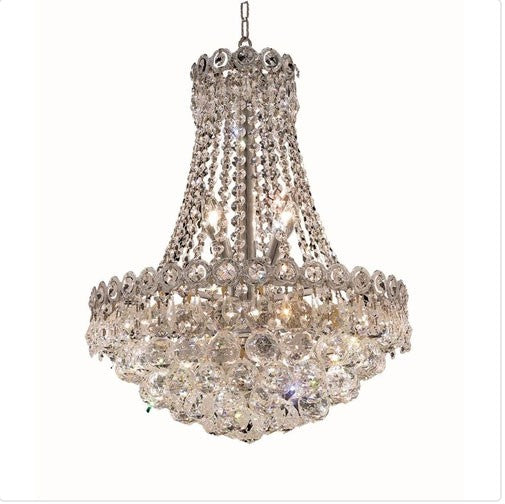 Eight-Light 16-Inch Chandelier with Royal Cut Clear Crystal