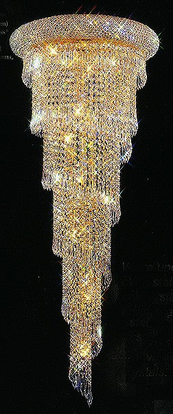 12 light spiral Crystal Chandelier dressed with 25% Full Lead crystal