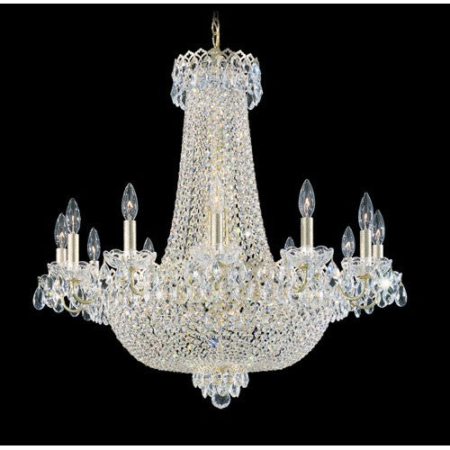 Camelot Razzle Dazzle Gold 24-Light Clear Gemcut Chandelier, 30W x 30H x 30D