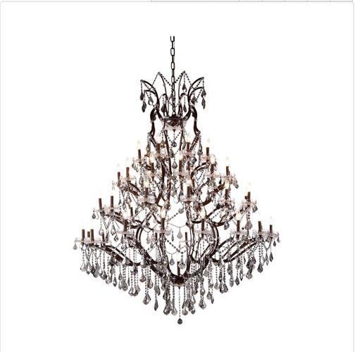 49-Light Chandelier with Silver Crystals