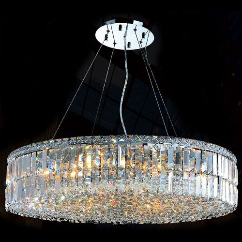 Corp Cascade 18-Light Chrome Finish with Clear-Crystals Chandelier