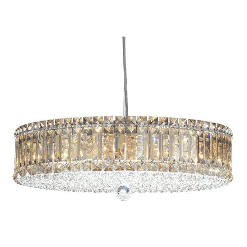 Stainless Steel 15-Light Golden Shadow Swarovski Elements Pendant Light, 21W x 6.5H x 21D