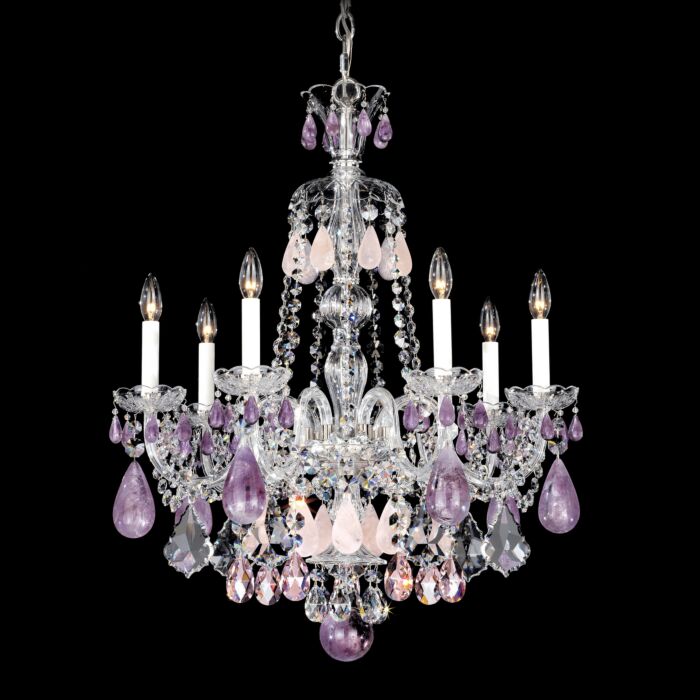 Hamilton Rock Crystal 7-Light Chandelier in Silver