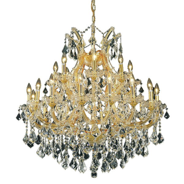 Maria Theresa Gold Twenty-Four Light 36-Inch Chandelier with Royal Cut Clear Crystal