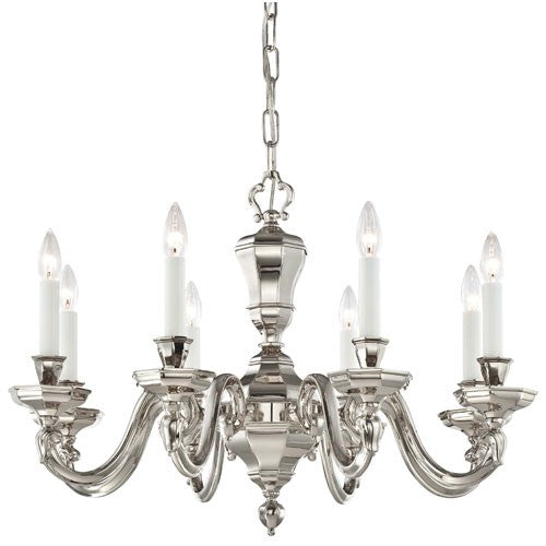 Casoria Polished Nickel Eight-Light Chandelier