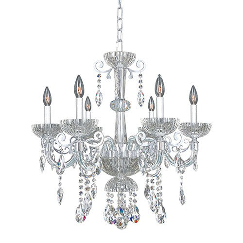 Six-Light 25.5-Inch Wide Chandelier with Firenze Clear Crystal