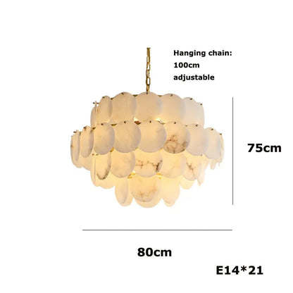 Moonshade Natural Marble Modern Chandelier