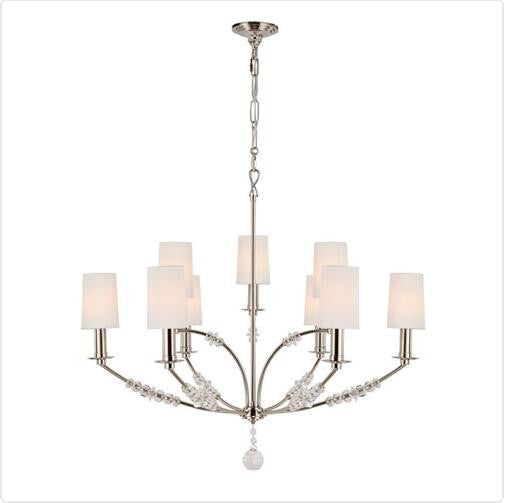 Polished Nickel Nine Light Chandelier