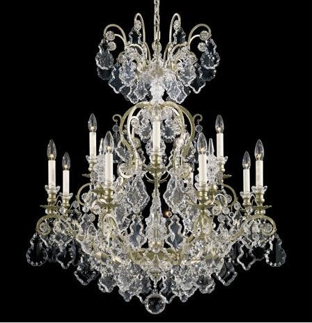 Silver 13-Light Clear Heritage Handcut Crystal Chandelier, 32W x 37H x 32D