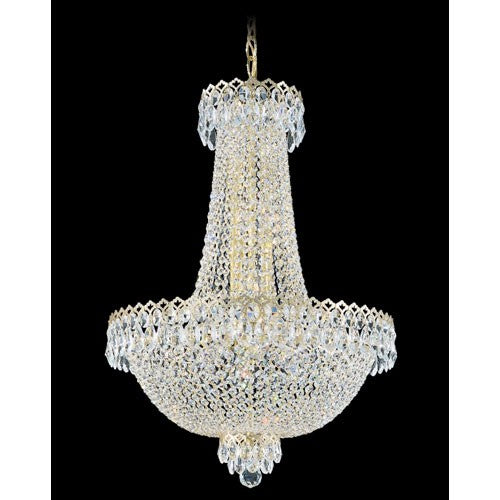 Razzle Dazzle Gold 12-Light Clear Gemcut Pendant, 19.5W x 28H x 19.5D