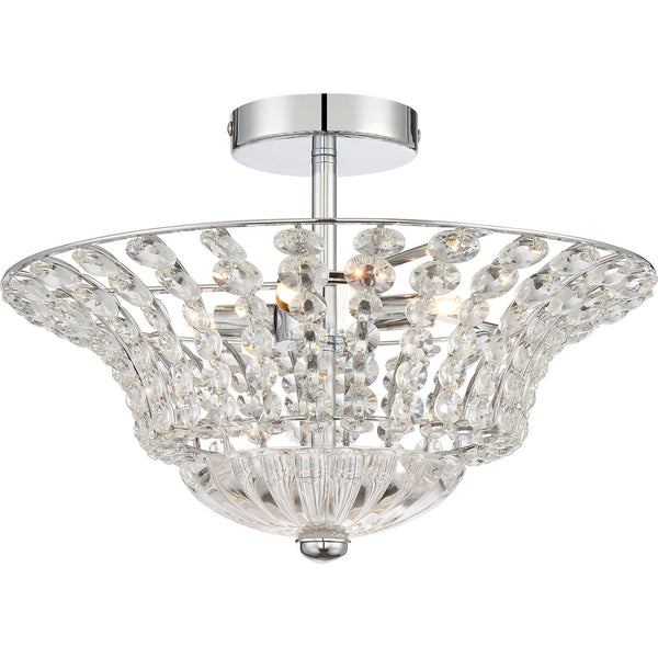 Polished Chrome Four-Light Semi Flush Mount