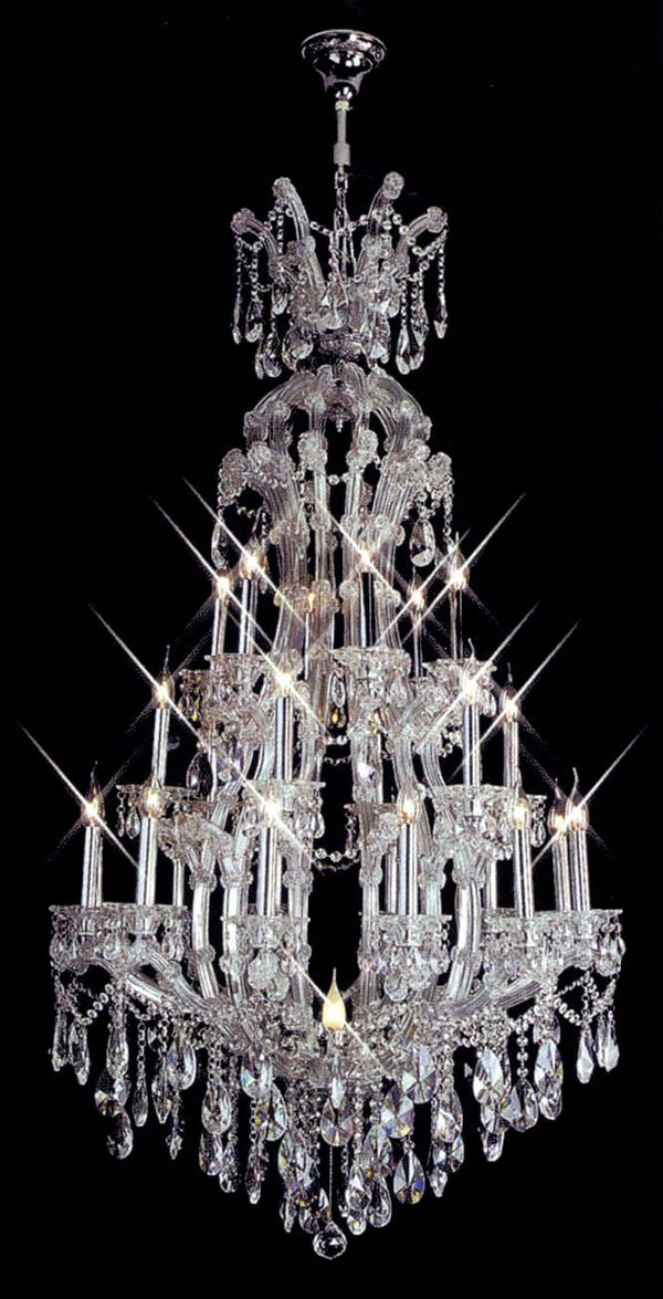 25 Lights Maria Theresa crystal chandelier dressed with clear crystals