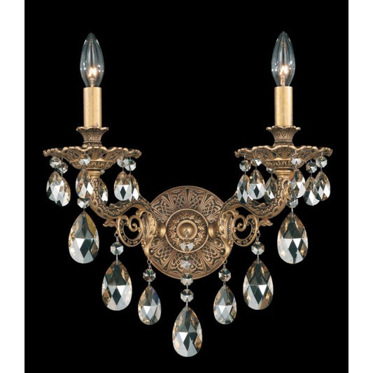 Milano 2-Light Wall Sconce in Antique Silver