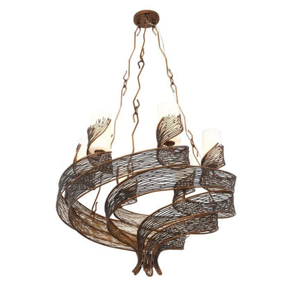 Flow 6-Light Chandelier in Hammered Ore