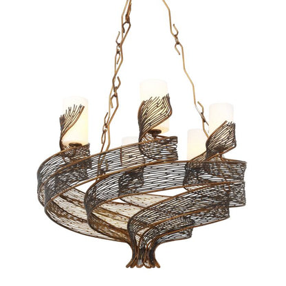 Flow 6-Light Chandelier in Hammered Ore