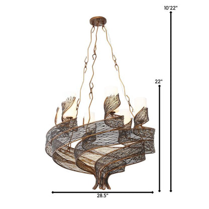 Flow 6-Light Chandelier in Hammered Ore