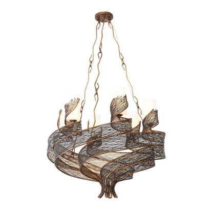 Flow 6-Light Chandelier in Hammered Ore