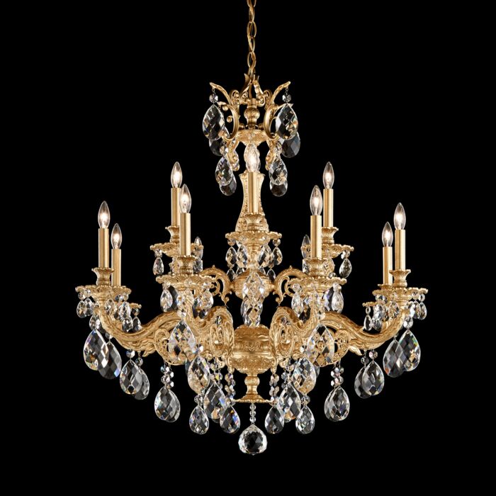 Milano 12-Light Chandelier in Etruscan Gold