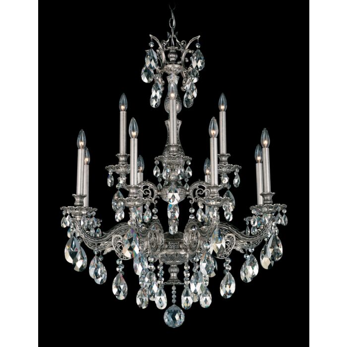 Milano 12-Light Chandelier in Antique Silver