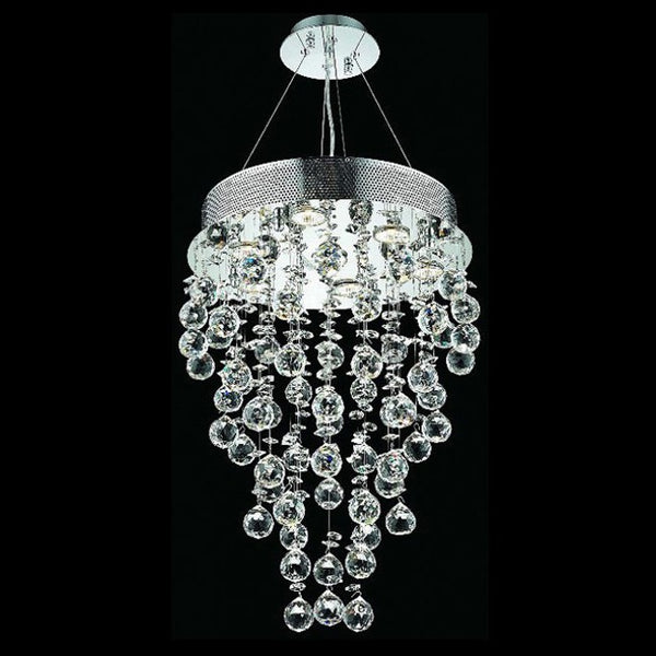 7 light polished chrome Contemporary Crystal Chandelier