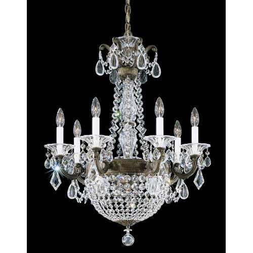 La Scala Bronze Umber Nine-Light Clear Heritage Handcut Crystal Chandelier, 23.5W x 30H x 23.5D