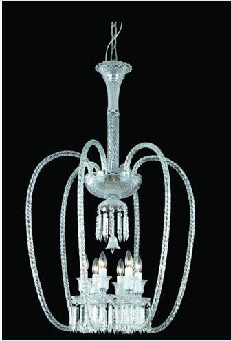 Cut Crystal Golden Teak Six Light 26-in Chandelier