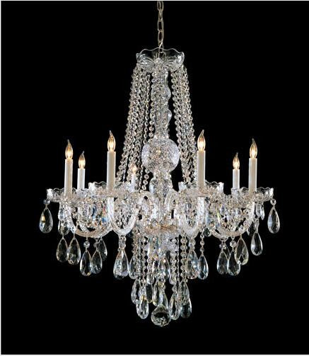 Chrome Eight-Light Crystal Chandelier